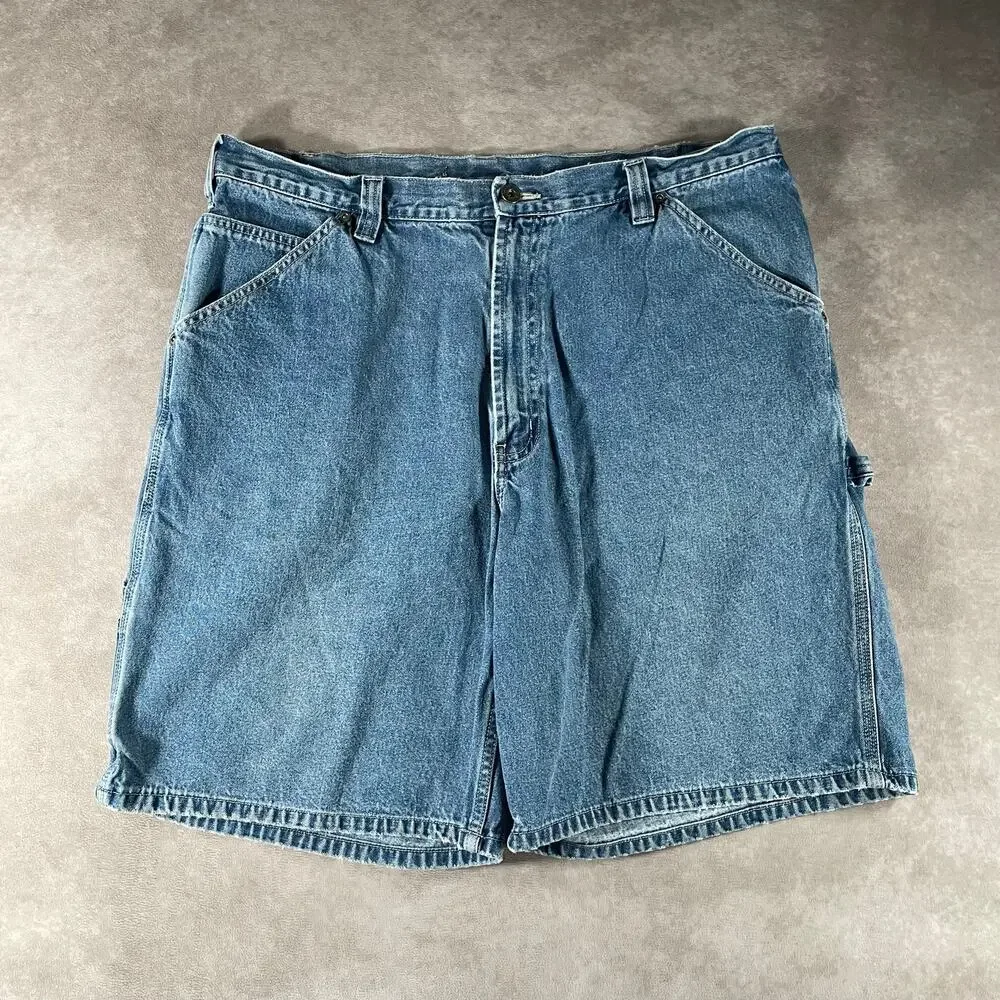 Vintage Y2K Arizona Dark Wash Carpenter Shorts Waist 36”